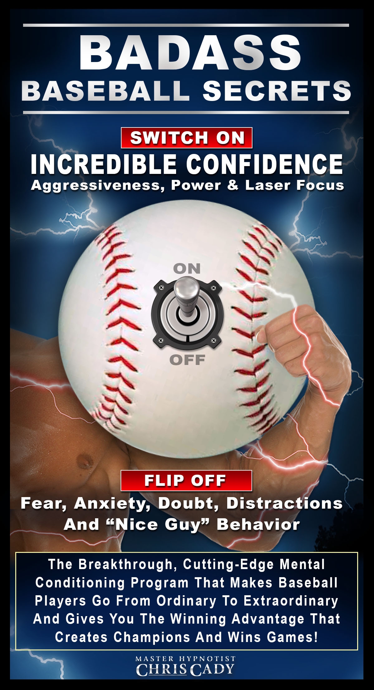 hypnosis mental toughness for baseball players hypnosis cd and book cover